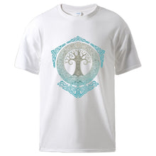Load image into Gallery viewer, Vikings Tshirts for Man Yggdrasil Norse Mythology Summer Cotton T shirts Tee Male Casual Short Sleeve Crewneck Sportswear Tee
