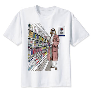 the big lebowski dude t shirt men cartoon 2017 cool funny white tshirt print T-shirt men Tees M8065