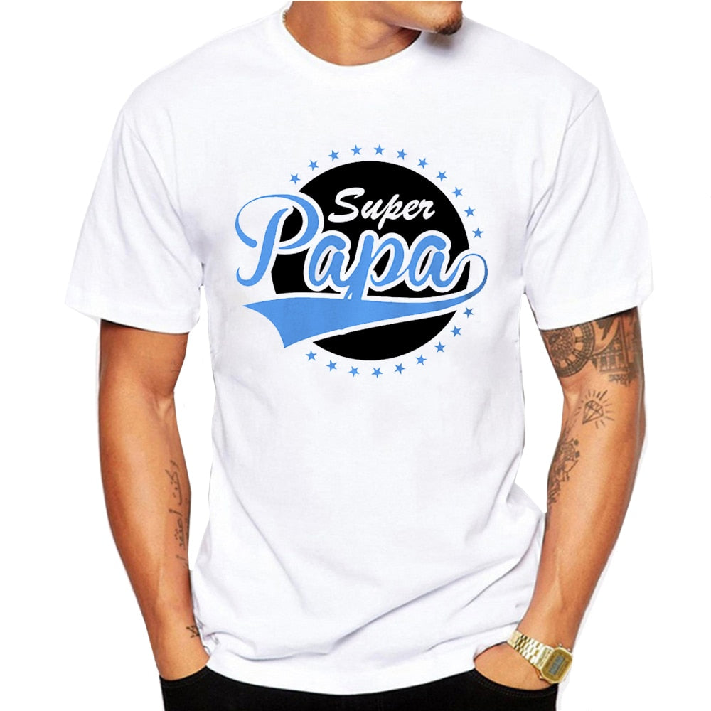 Super dad T Shirts Men Tops Casual Model Father's Day Tshirt Short Sleeve Funny papa Dady Gift T-shirt  Shirt Homme