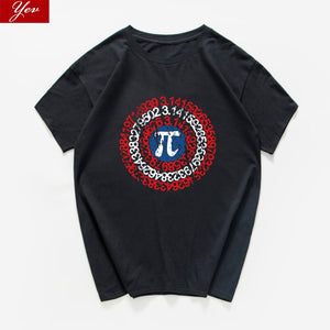 Pi Math Novelty T Shirt Men's Breathable cotton Loose  Tee shirts homme Geek Style Tshirt Nerd streeetwear Casual Men Tshirts