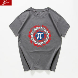 Pi Math Novelty T Shirt Men's Breathable cotton Loose  Tee shirts homme Geek Style Tshirt Nerd streeetwear Casual Men Tshirts